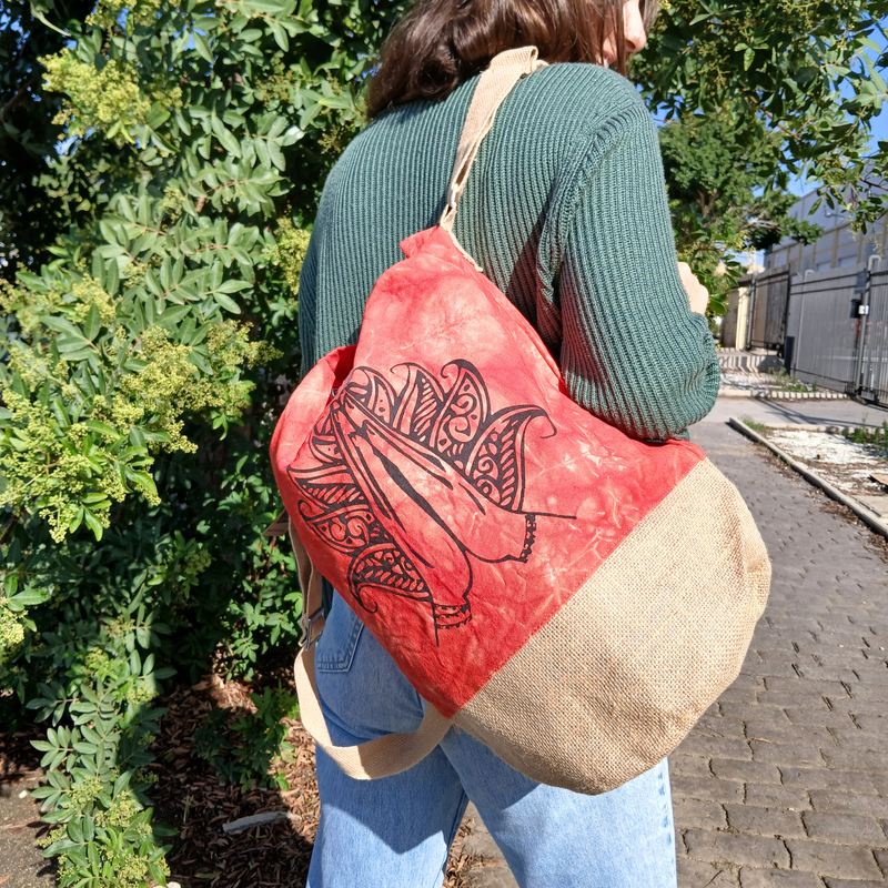 Sac à Dos Naturel - Toile Délavée Orange - Main Namasté