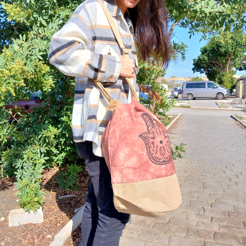Sac à Dos Naturel - Toile Délavée Terracotta - Main de Fatma