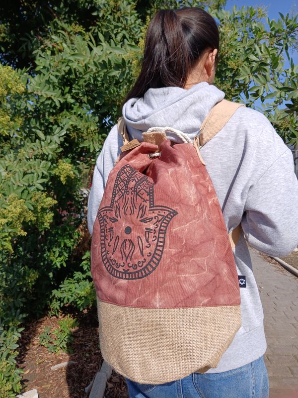 Sac à Dos Naturel - Toile Délavée Terracotta - Main de Fatma