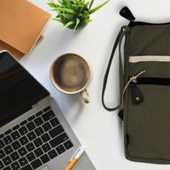 Grande Pochette pour Ordinateur Portable en Toile - Olive - 30x40cm