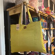 Grand Sac Réversible en Jute et Coton - Pistache