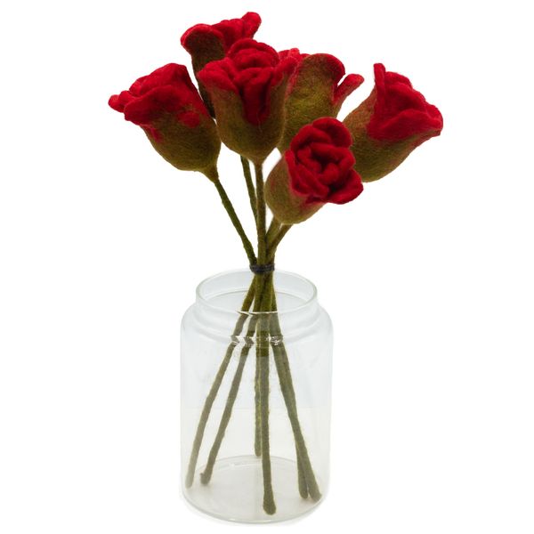 Fleurs en Feutrine - Roses Rouges