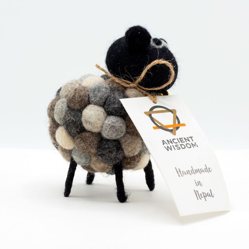 Petit Mouton en Feutrine - Multi Gris