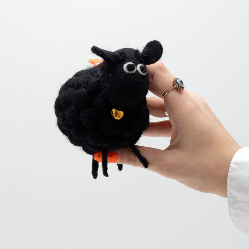 Petit Mouton en Feutrine - Noir
