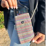 Sac Support Téléphone Rayures Rose - Décor Lapin