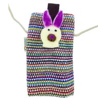 Sac Support Téléphone Rayures Rose - Décor Lapin