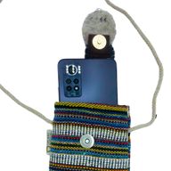 Sac Support Téléphone Rayures Multi et Blanc - Décor Chouette