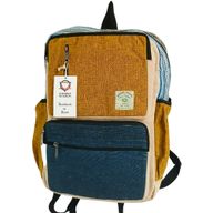 Grand Sac à Dos en Chanvre -Sarcelle & Curcuma