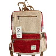 Grand Sac à Dos en Chanvre - Bordeau & Crème