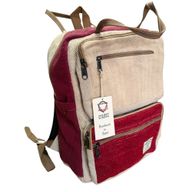 Grand Sac à Dos en Chanvre - Bordeau & Crème