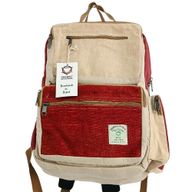 Grand Sac à Dos en Chanvre - Bordeau & Crème