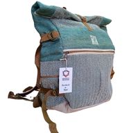 Sac à Dos Roulé de Randonnée en Chanvre - Vert Sauge