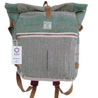 Sac à Dos Roulé de Randonnée en Chanvre - Vert Sauge