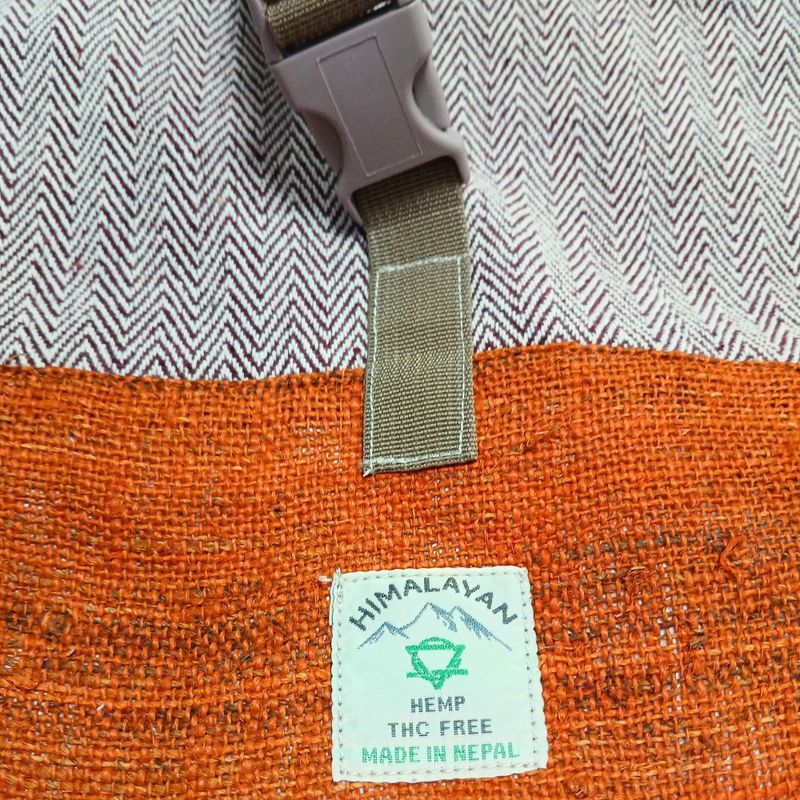 Sac à Dos Roulé de Randonnée en Chanvre - Sunset Orange