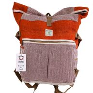 Sac à Dos Roulé de Randonnée en Chanvre - Sunset Orange
