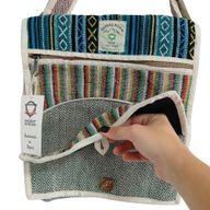 Sac Messager en Chanvre pour Ordinateur Portable - Courbes