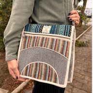 Sac Messager en Chanvre pour Ordinateur Portable - Courbes