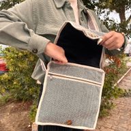 Sac Messager en Chanvre pour Ordinateur Portable - Courbes