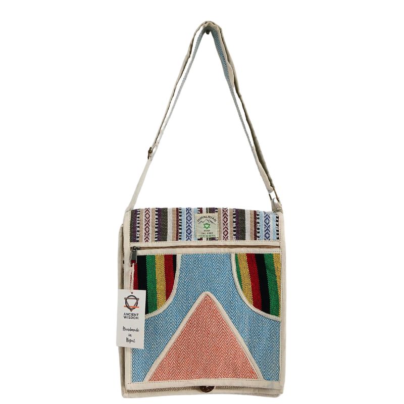 Sac Messager en Chanvre pour Ordinateur Portable - Triangle