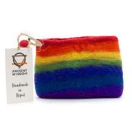 Pochette Zippée en Feutre Naturel (assortiment) - Arc-en-Ciel