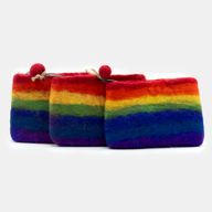 Pochette Zippée en Feutre Naturel (assortiment) - Arc-en-Ciel