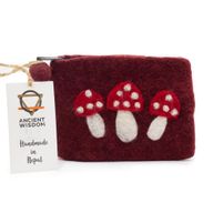 Pochette Zippée en Feutre Naturel (assortiment) - Champignons Sauvages
