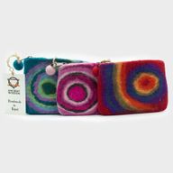 Pochette Zippée en Feutre Naturel (assortiment) - Psychédélique