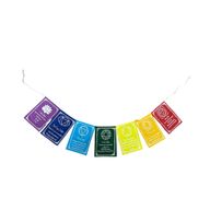 Drapeaux des Sept Chakras avec Couleurs & Mantra - Moyen (Lot de 7 Drapeaux)