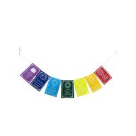 Drapeaux des Sept Chakras avec Couleurs & Mantra - Petit (Lot de 7 Drapeaux)