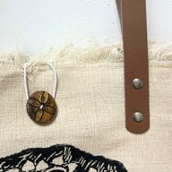 Sac en Toile Naturelle Poignée en Cuir - Mandala