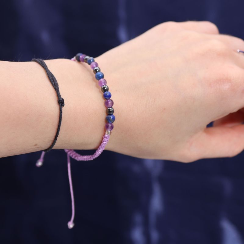 Bougie de Cristal du Zodiaque avec Bracelet de Pierres Précieuses - Verseau