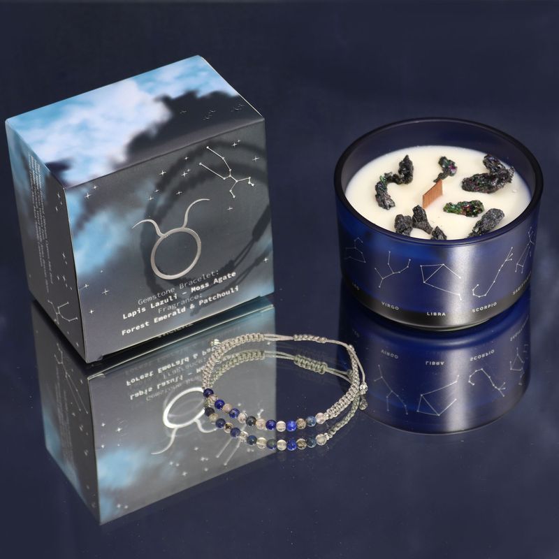 Bougies en Cristal du Zodiaque avec Bracelet de Pierres Précieuses - Pack de Démarrage