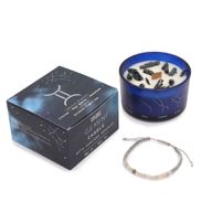 Bougie de Cristal du Zodiaque avec Bracelet de Pierres Précieuses  - Gémeaux