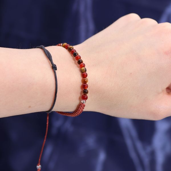 Bougie de Cristal du Zodiaque avec Bracelet de Pierres Précieuses  - Lion