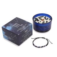 Bougie de Cristal du Zodiaque avec Bracelet de Pierres Précieuses - Scorpion
