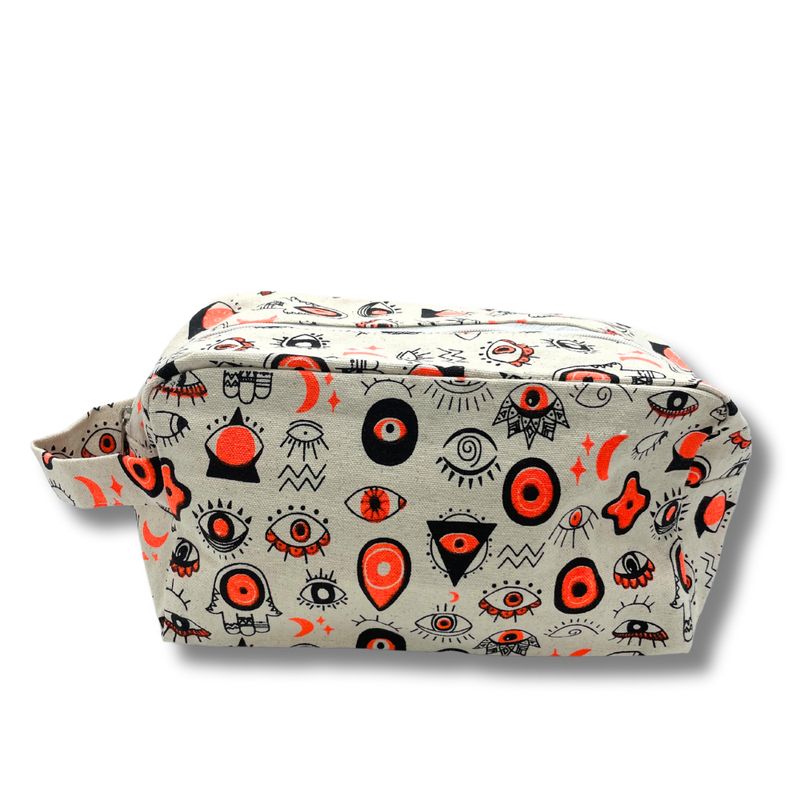 Trousse de Toilette en Coton Moyenne Multi Yeux
