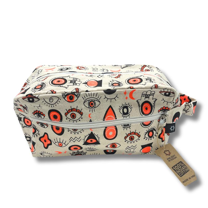 Trousse de Toilette en Coton Moyenne Multi Yeux