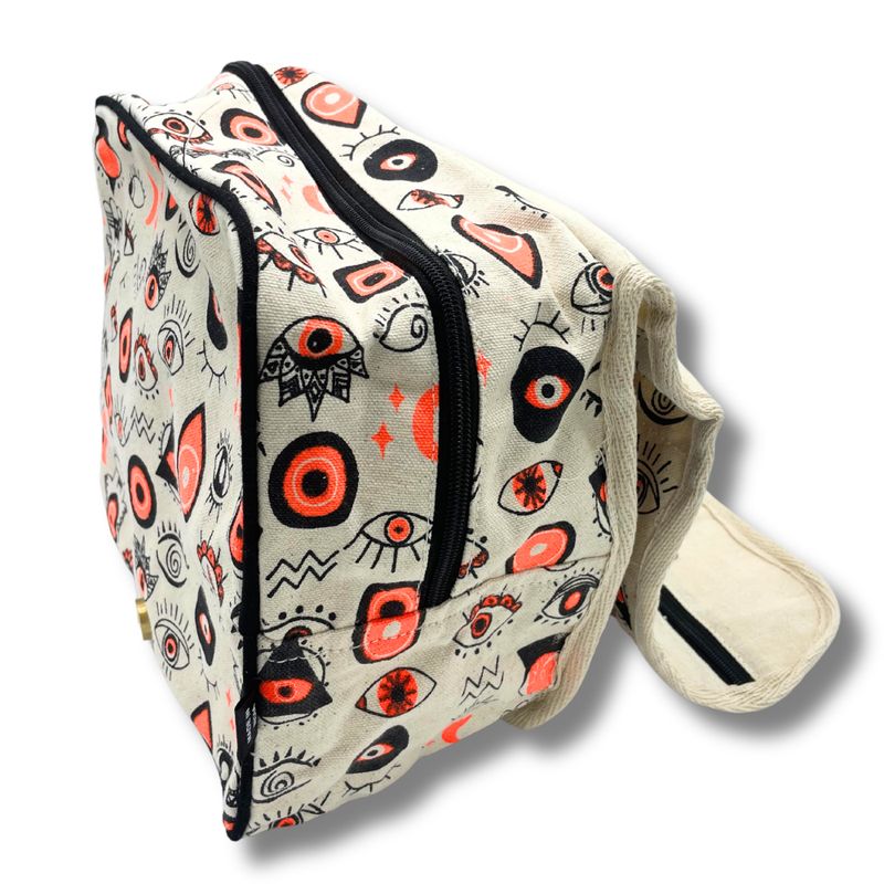 Grande Trousse de Toilette en Toile de Coton Multi Yeux