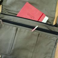 Sacoche pour Ordinateur Portable en Toile de Coton - Olive