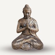 Statue de Bouddha Med en Prière Doré Antique – 1,2 m de haut