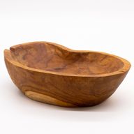 Bol à Fruits en Bois de Teck de Forme Brute Naturelle - 31x22x8cm