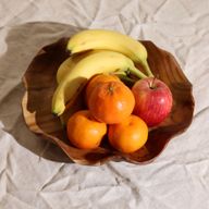 Bol à Fruits Rond Lisse en Bois de Teck - 28x5,5 cm