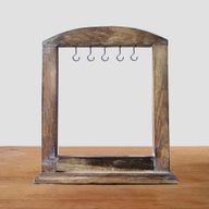 Petit Présentoir pour Objets Suspendus - Bois Foncé (30x25cm)
