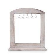 Petit Présentoir pour Objets Suspendus - Bois Blanchi (30x25cm)