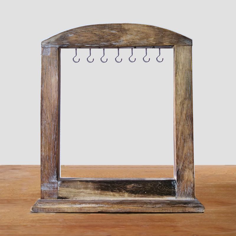 Présentoir Moyen pour Objets Suspendus - Bois Foncé (40x30cm)