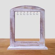 Présentoir Moyen pour Objets Suspendus - Bois Blanchi (40x30cm)