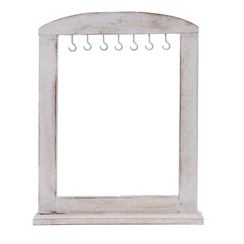 Présentoir Moyen pour Objets Suspendus - Bois Blanchi (40x30cm)