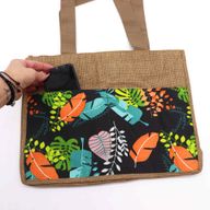 Sac de Courses Tropical Market - (3 motifs assortis) - 40 x 30 x 9 cm