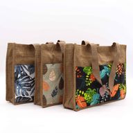 Sac de Courses Tropical Market - (3 motifs assortis) - 40 x 30 x 9 cm
