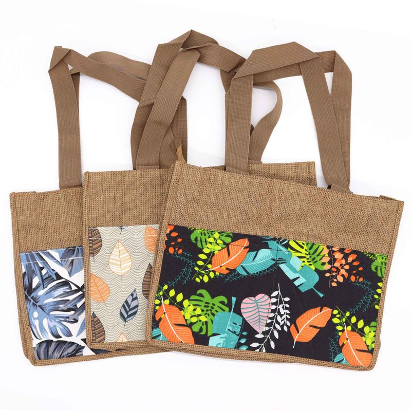 Sac de Courses Tropical Market - (3 motifs assortis) - 40 x 30 x 9 cm